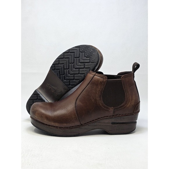 Dansko Shoes - Dansko Womens Brown Burnished Leather Chelsea Frankie Ankle Boots Size 36 US 5.5
